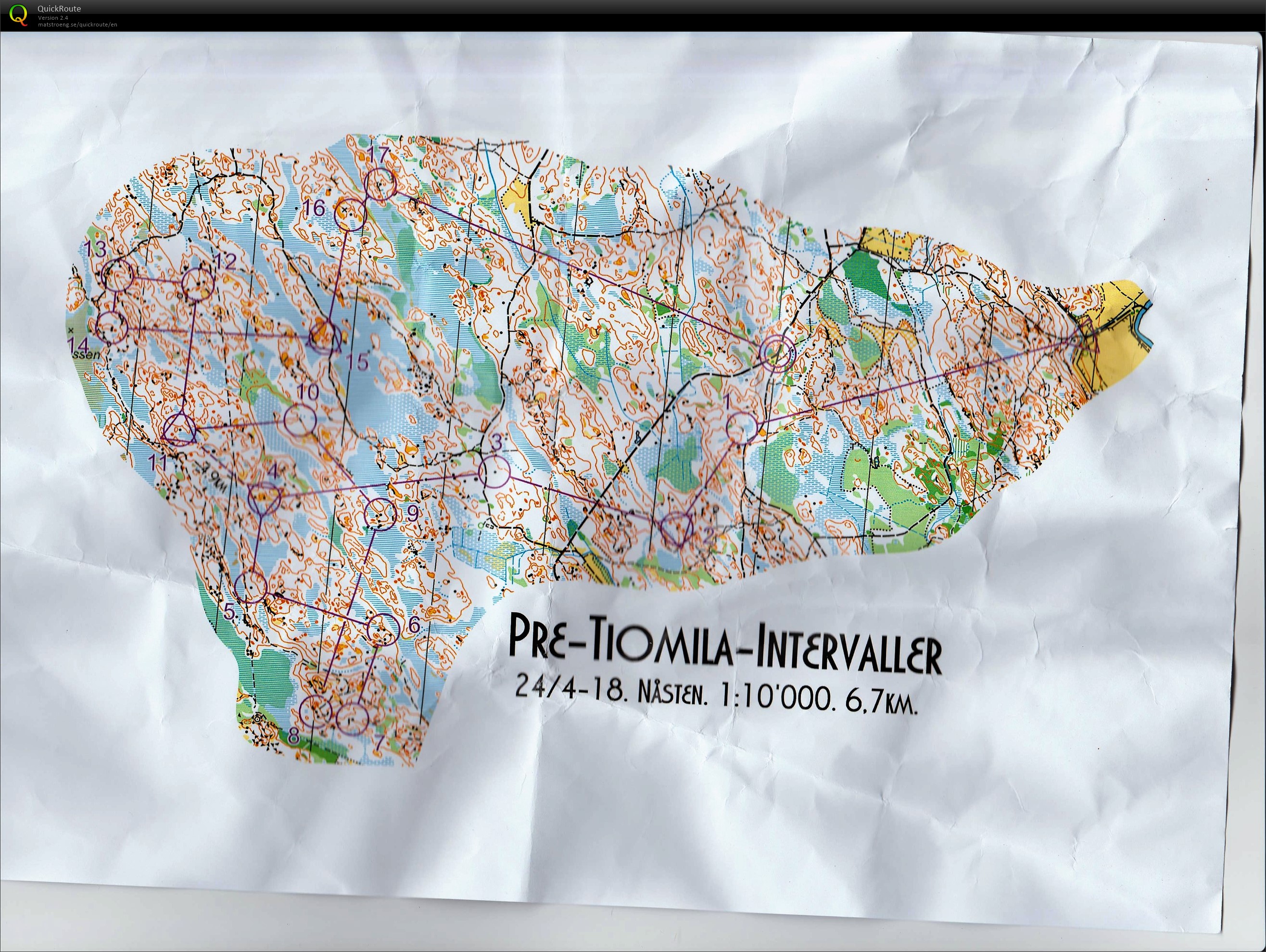 Pre Tiomila O-intervals (2018-04-24)