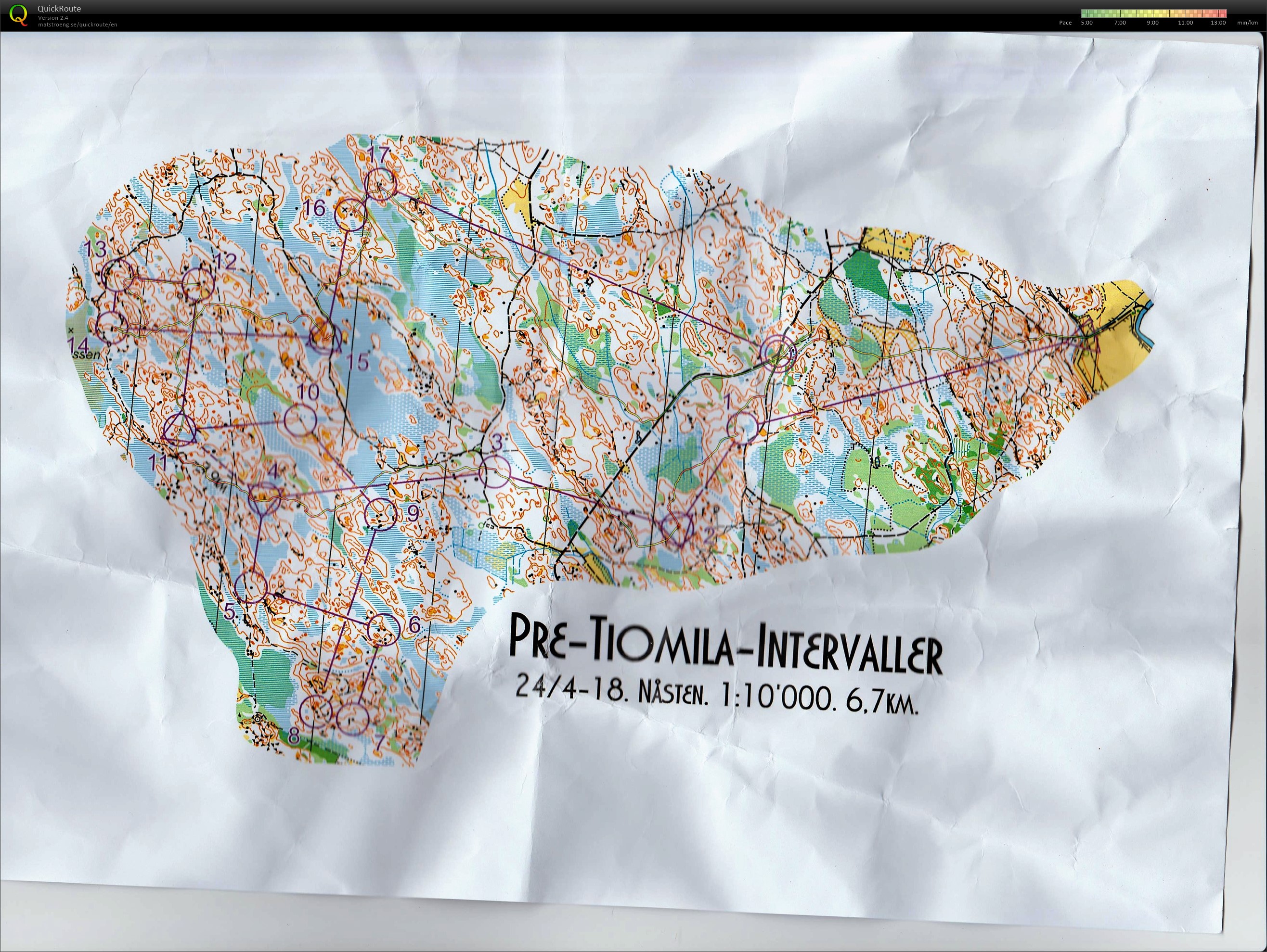 Pre Tiomila O-intervals (2018-04-24)